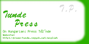 tunde press business card